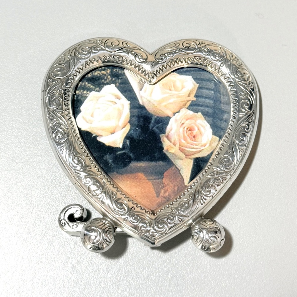 Brighton Silver Plated Engraved Sweetheart Heart Shaped Photo Frame 3x3"